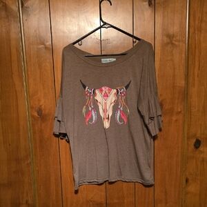 Southern Grace Top with Skull Design